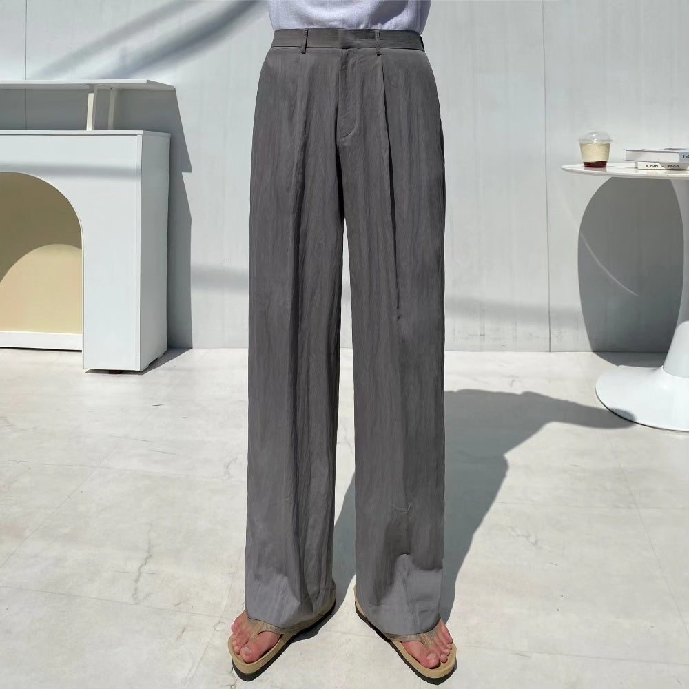 BACK STRETCH WIDE PLEATED PANTS Men's clothing – ZOZE STUDIO