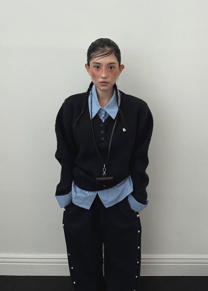 AUTUMN BREEZE LAYERED KNIT - Navy