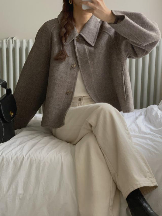 Herringbone Wool Handmade Coat