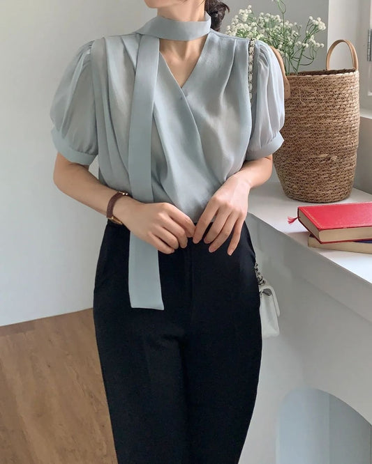 [PRE-ORDER] MARGARET ELEGANT TIE BLOUSE