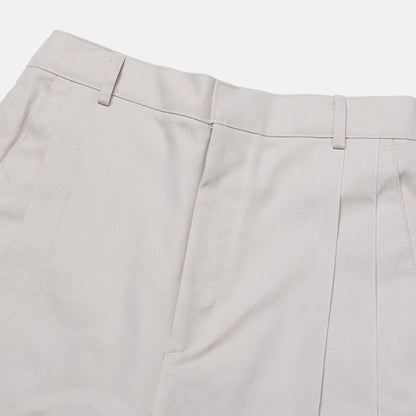 COTTON PLEATED WIDE PANTS