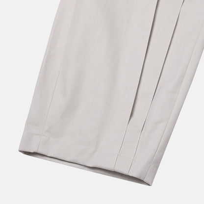 COTTON PLEATED WIDE PANTS