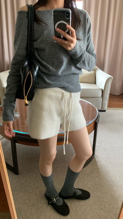 [PRE-ORDER]  SOFT WOOL KNIT MINI SHORTS
