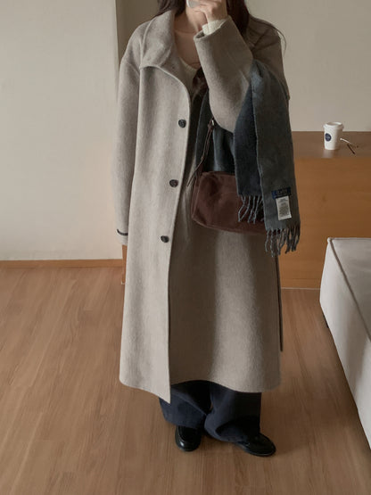 [PRE-ORDER] RUE HIGH NECK ALPACA BLEND HANDMADE COAT