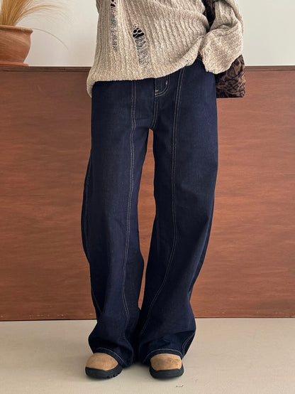 [PRE-ORDER] CURVE STITCHED FORM RAW DENIM