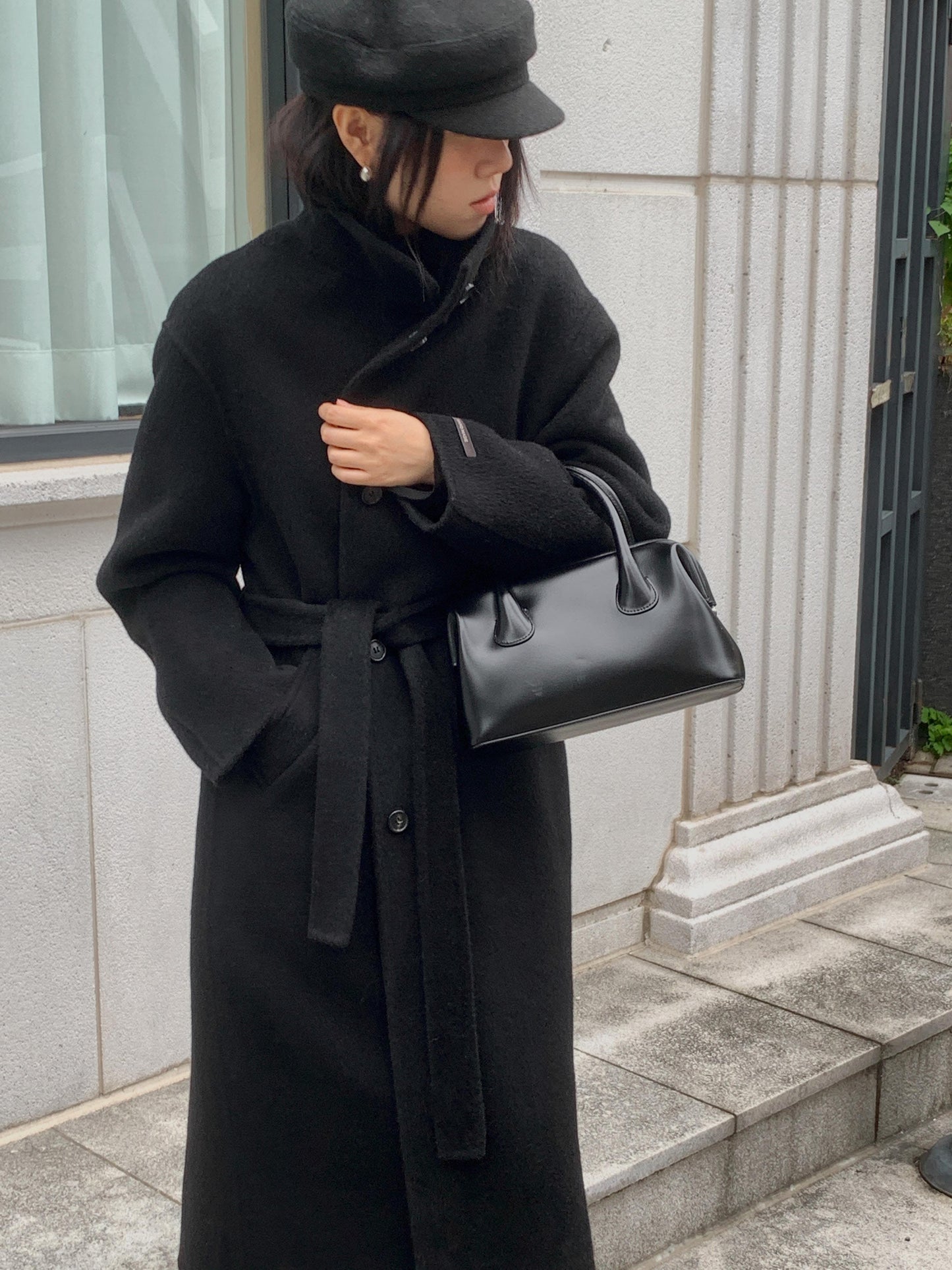 [PRE-ORDER] RUE HIGH NECK ALPACA BLEND HANDMADE COAT