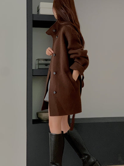 [PRE-ORDER]  BOUCLÉ HANDMADE HIGH-NECK COAT ☁️