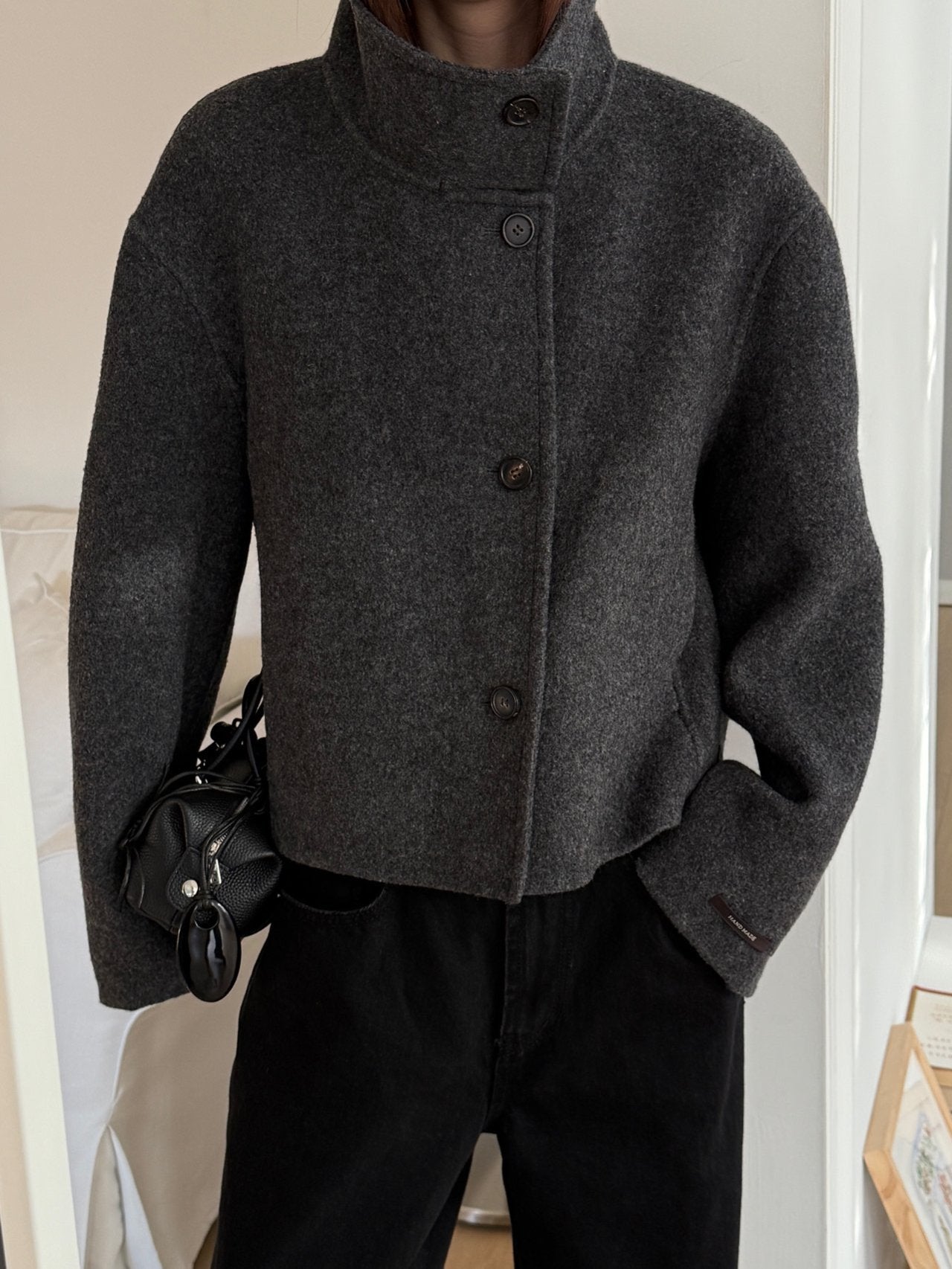 [PRE-ORDER] THE SCULPTED FUNNEL WOOL JACKET