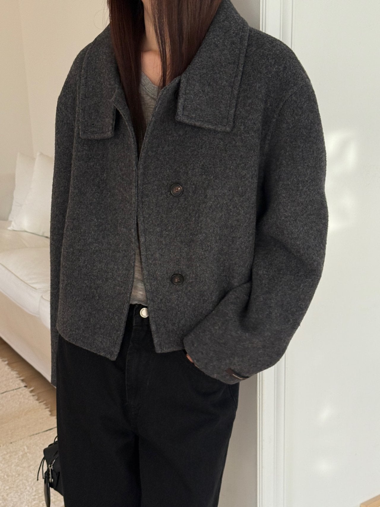 [PRE-ORDER] THE SCULPTED FUNNEL WOOL JACKET