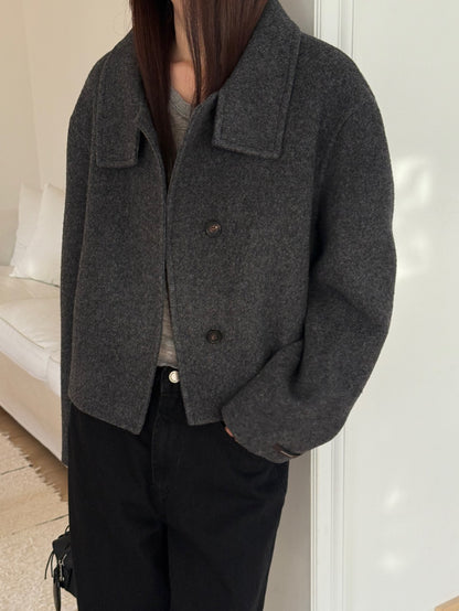[PRE-ORDER] THE SCULPTED FUNNEL WOOL JACKET