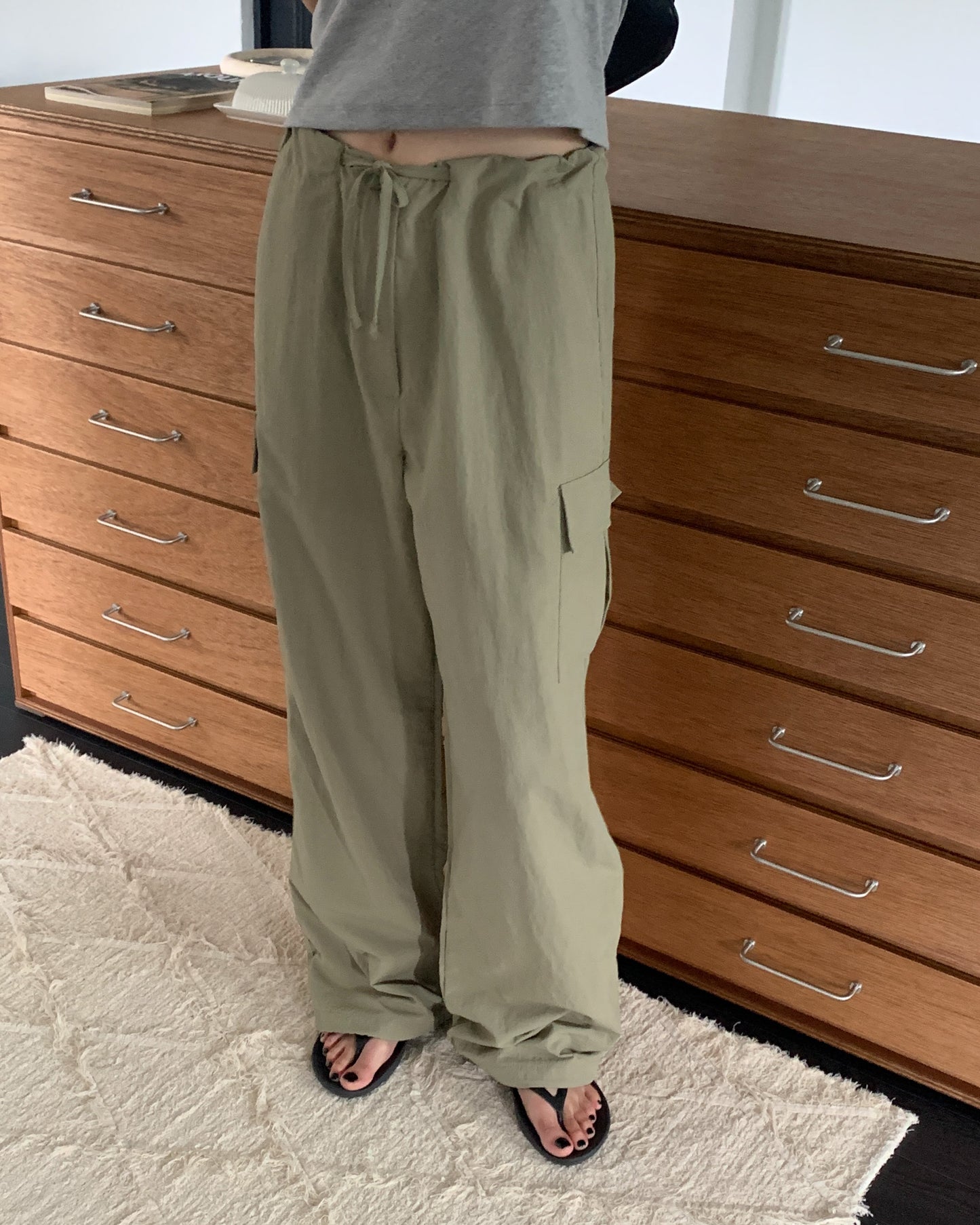 [PRE-ORDER]  STRING NYLON CARGO PANTS