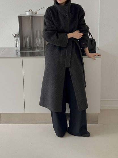 [PRE-ORDER] RUE HIGH NECK ALPACA BLEND HANDMADE COAT