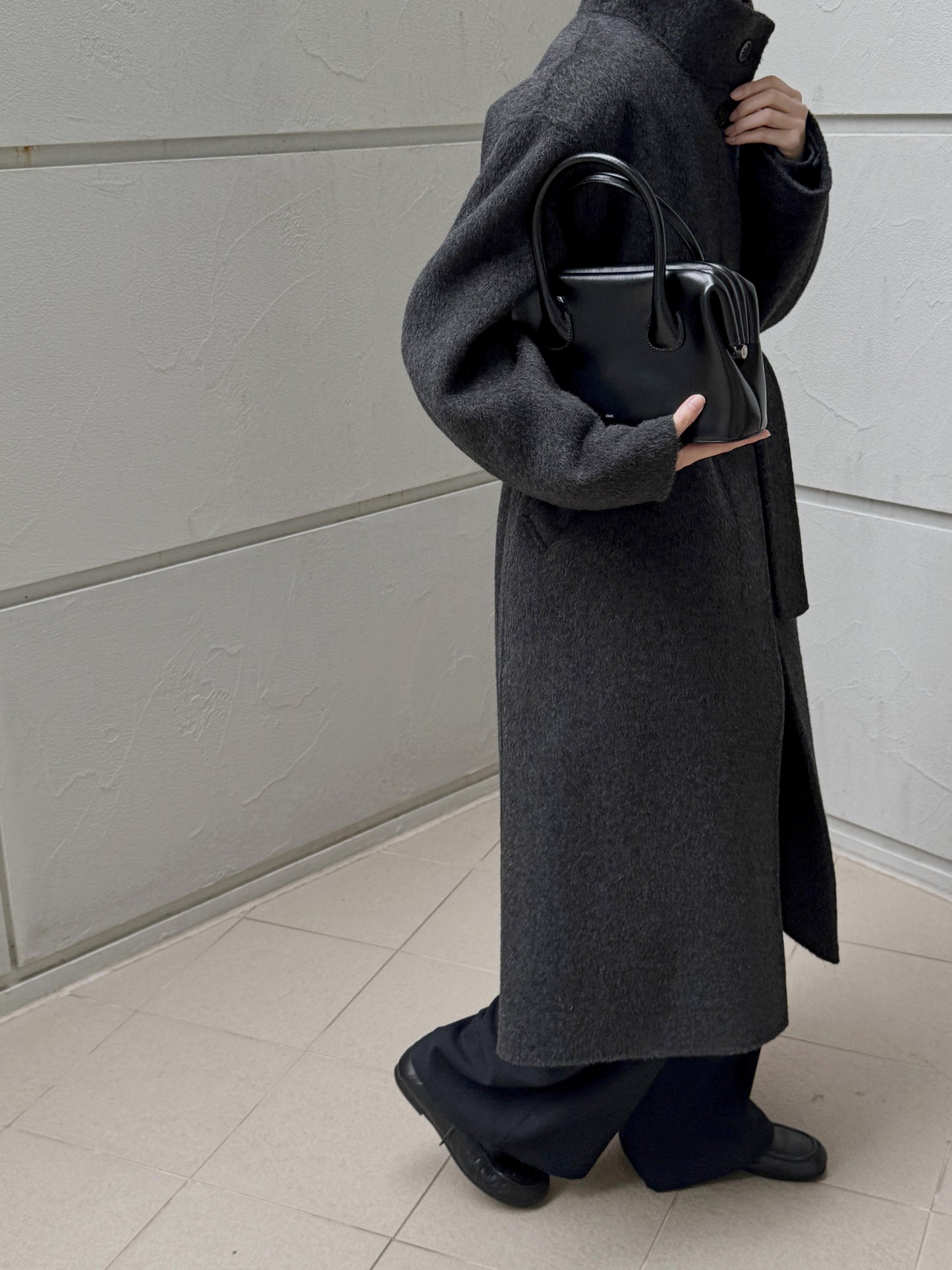 [PRE-ORDER] RUE HIGH NECK ALPACA BLEND HANDMADE COAT