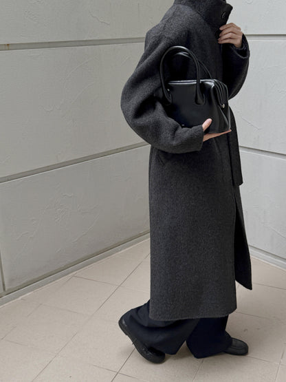 [PRE-ORDER] RUE HIGH NECK ALPACA BLEND HANDMADE COAT