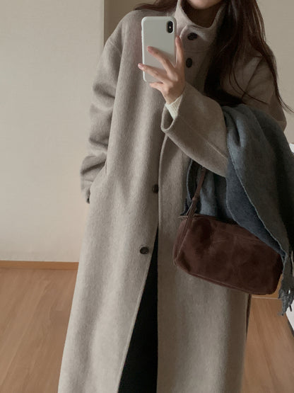 [PRE-ORDER] RUE HIGH NECK ALPACA BLEND HANDMADE COAT