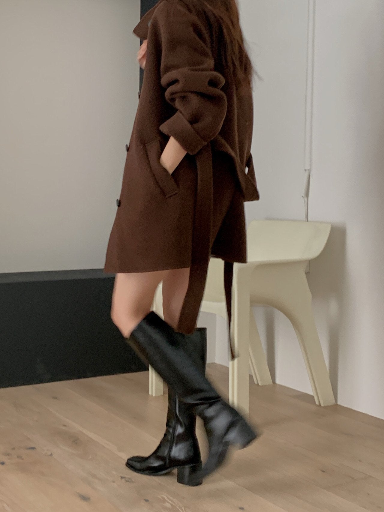 [PRE-ORDER]  BOUCLÉ HANDMADE HIGH-NECK COAT ☁️