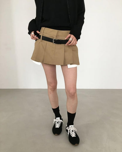 [PRE-ORDER]  LOW-RISE COTTON CONTRAST SKORT