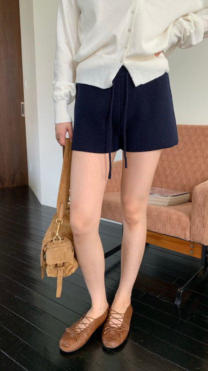 [PRE-ORDER]  SOFT WOOL KNIT MINI SHORTS