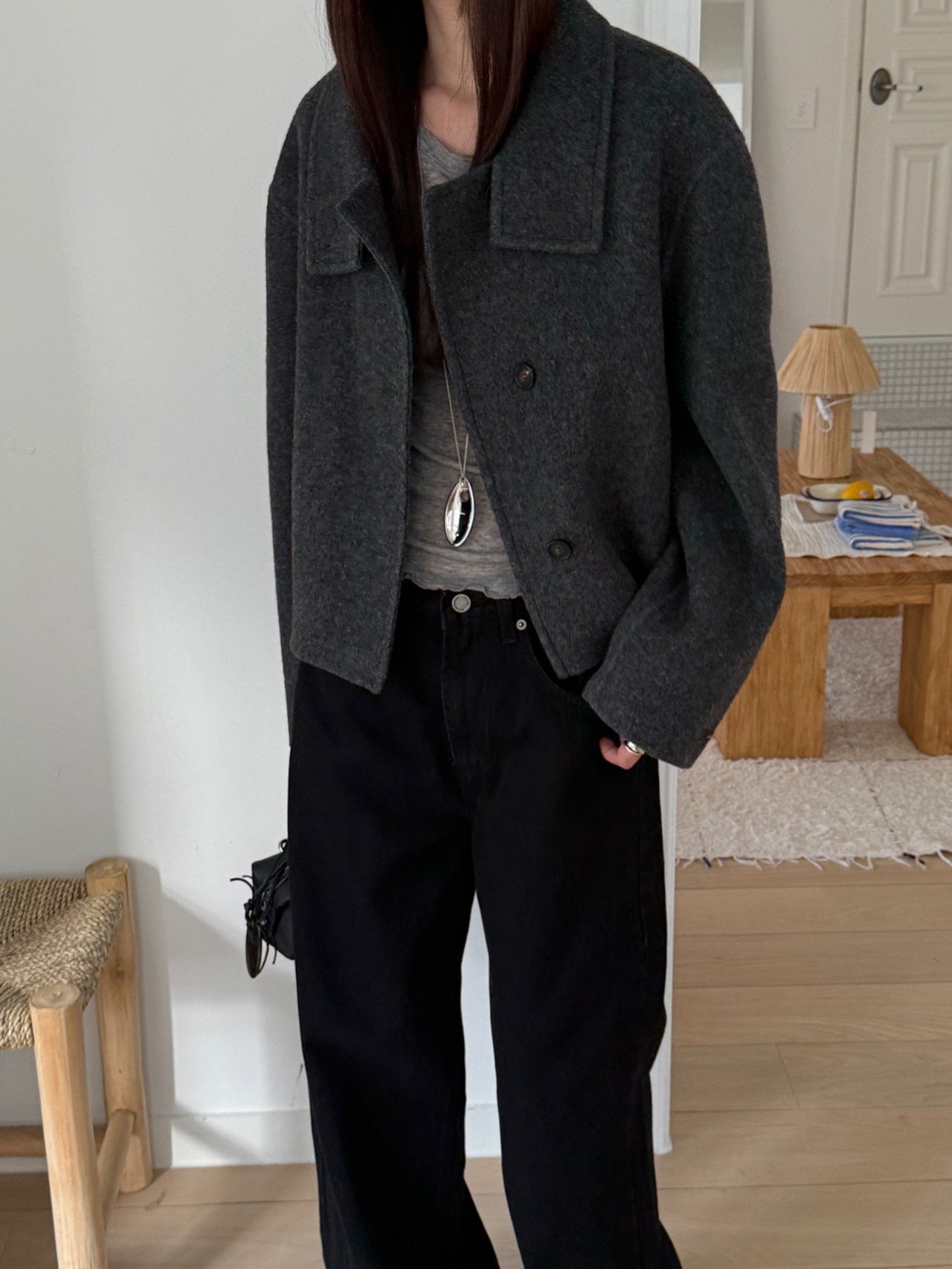 [PRE-ORDER] THE SCULPTED FUNNEL WOOL JACKET