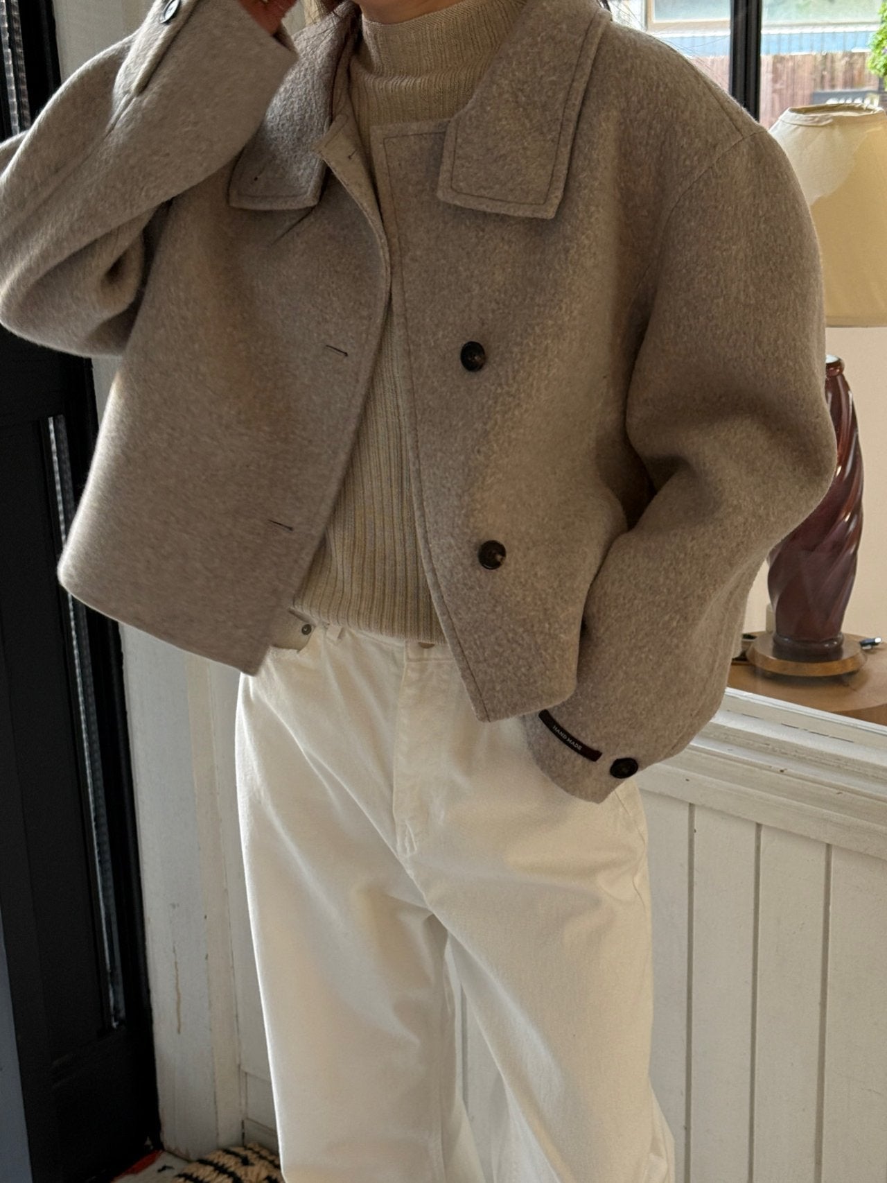 [PRE-ORDER] THE SCULPTED FUNNEL WOOL JACKET