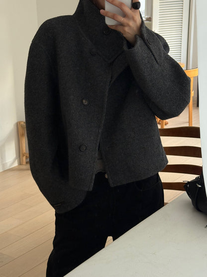 [PRE-ORDER] THE SCULPTED FUNNEL WOOL JACKET