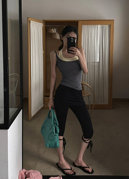 [PRE-ORDER] WRAP RIBBON CAPRI LEGGINGS