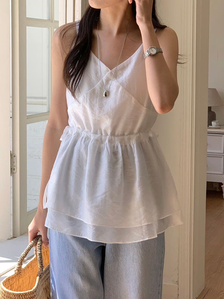 Spring Flowy Wave Blouse -White