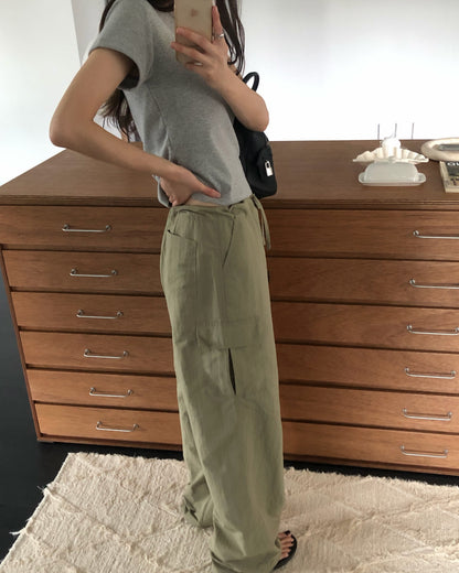 [PRE-ORDER]  STRING NYLON CARGO PANTS