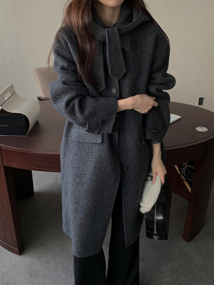 [PRE-ORDER] ÉTOILE HANDMADE WOOL COAT WITH DETACHABLE HOOD