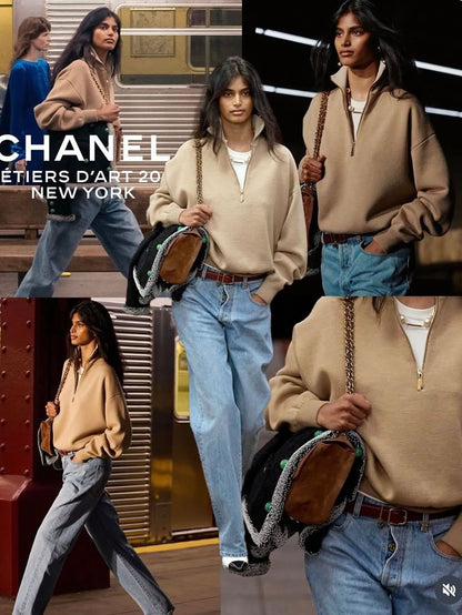 [PRE-ORDER]  AUTUMN RELAXED QUARTER-ZIP KNIT
