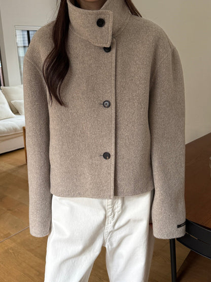 [PRE-ORDER] THE SCULPTED FUNNEL WOOL JACKET