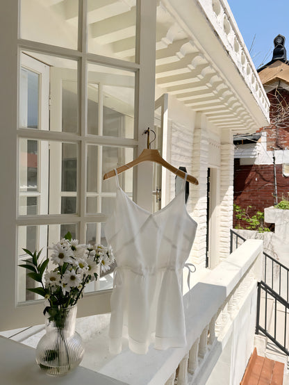 Spring Flowy Wave Blouse -White