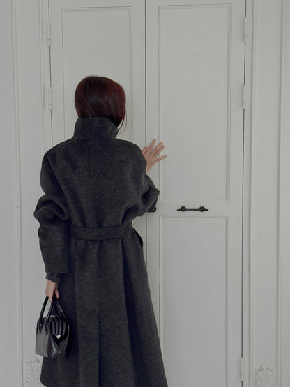 [PRE-ORDER] RUE HIGH NECK ALPACA BLEND HANDMADE COAT
