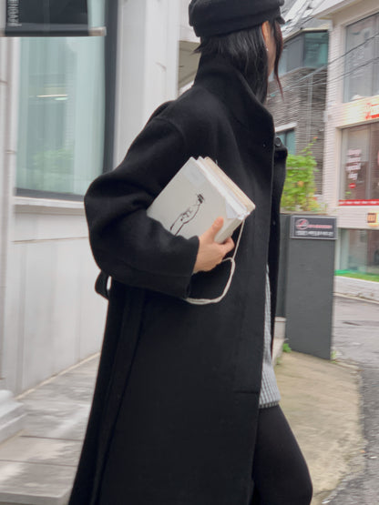 [PRE-ORDER] RUE HIGH NECK ALPACA BLEND HANDMADE COAT