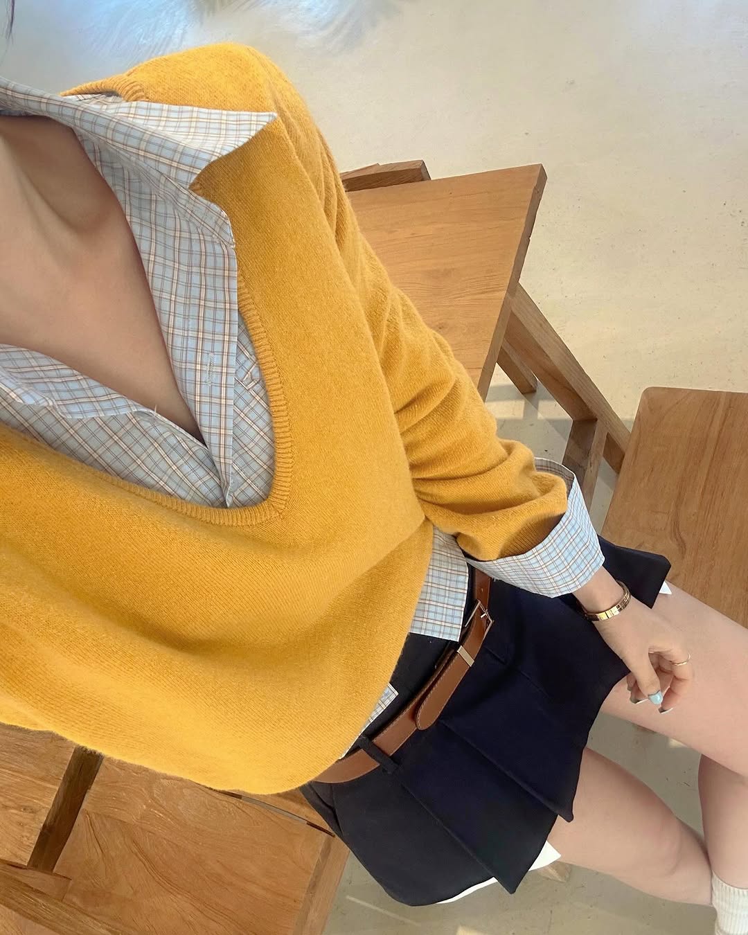[PRE-ORDER]  LOW-RISE COTTON CONTRAST SKORT
