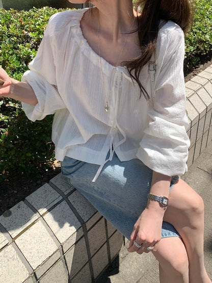 [PRE-ORDER] MILKY SHEER BOLERO BLOUSE