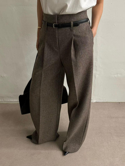 [PRE-ORDER]  CLASSIC HERRINGBONE WIDE-LEG PANTS