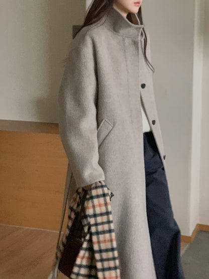 [PRE-ORDER] RUE HIGH NECK ALPACA BLEND HANDMADE COAT