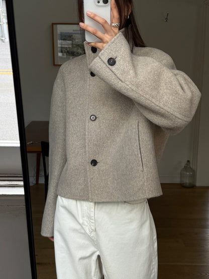 [PRE-ORDER] THE SCULPTED FUNNEL WOOL JACKET