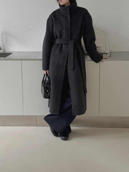 [PRE-ORDER] RUE HIGH NECK ALPACA BLEND HANDMADE COAT