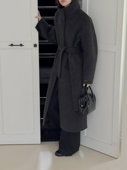 [PRE-ORDER] RUE HIGH NECK ALPACA BLEND HANDMADE COAT