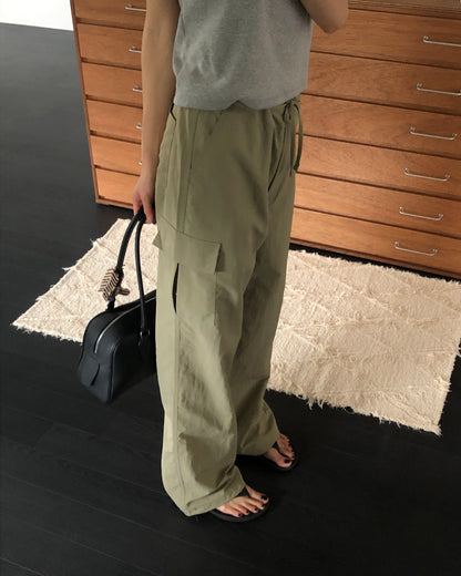 [PRE-ORDER]  STRING NYLON CARGO PANTS