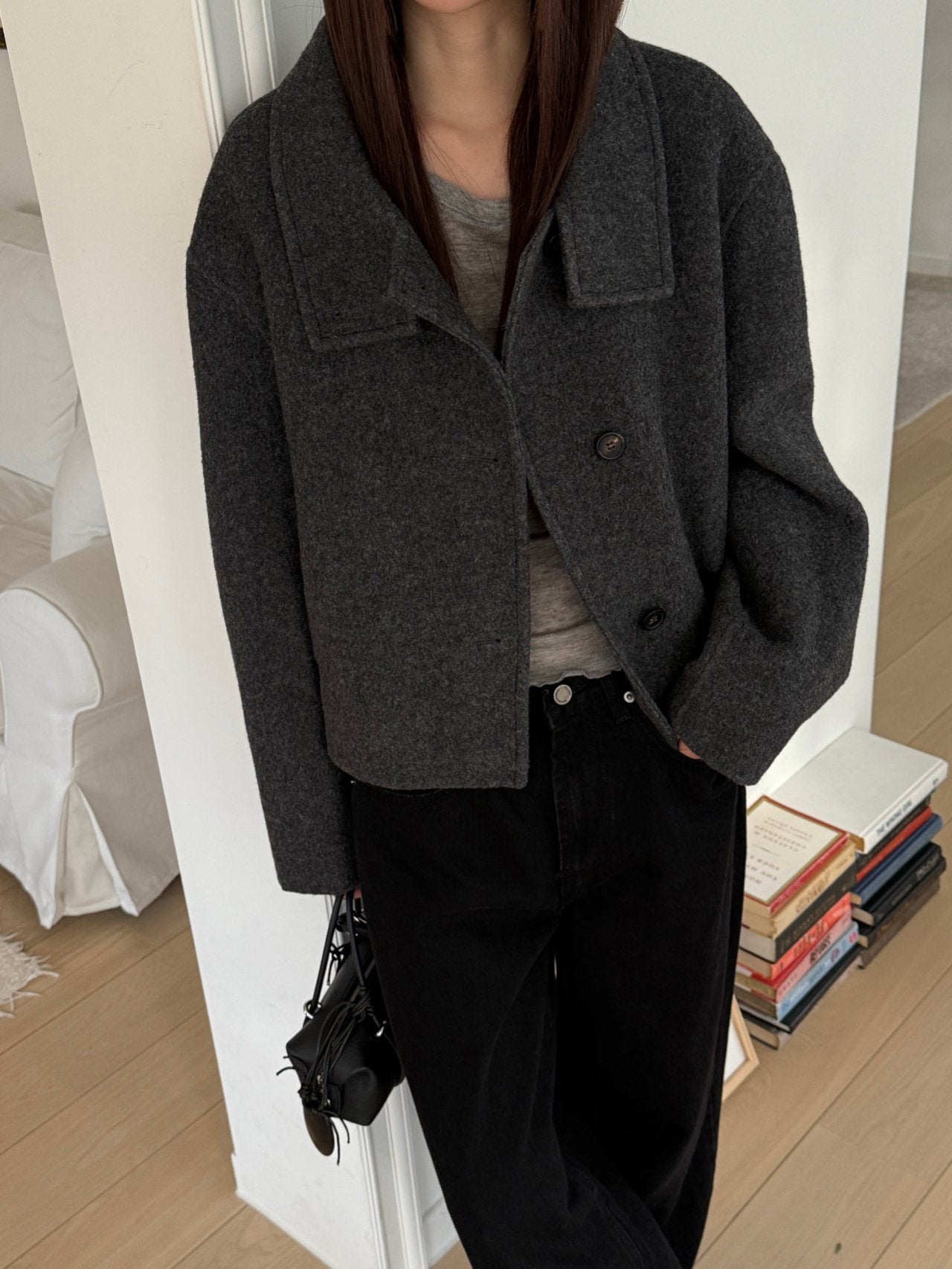 [PRE-ORDER] THE SCULPTED FUNNEL WOOL JACKET