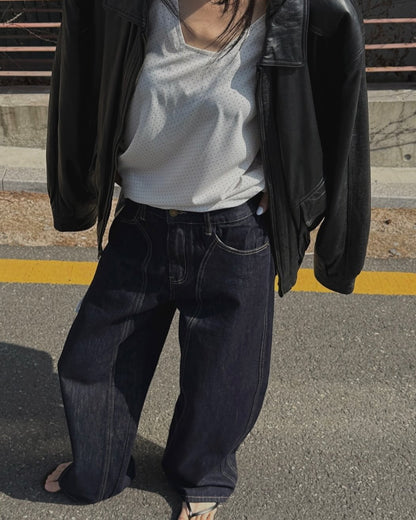 [PRE-ORDER] CURVE STITCHED FORM RAW DENIM