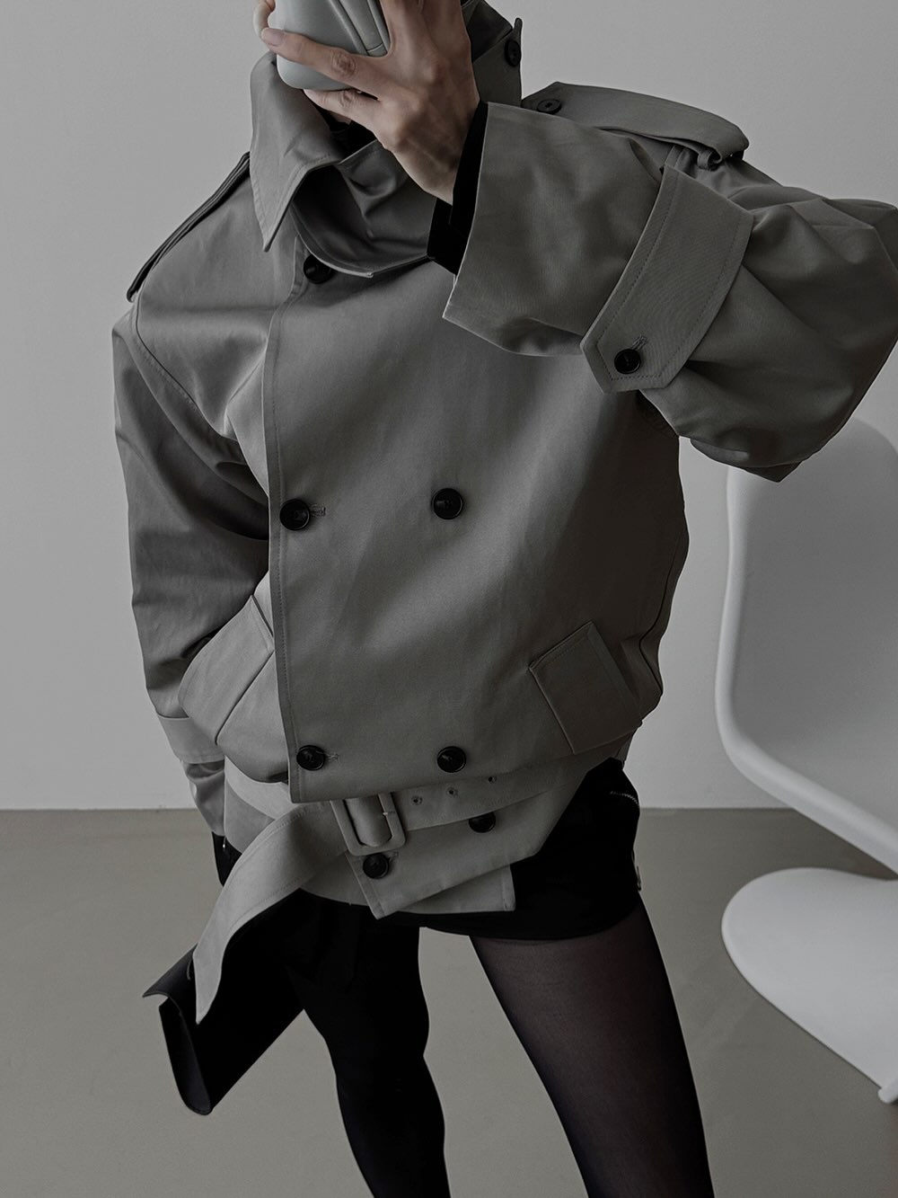 [PRE-ORDER] POWER SHOULDER HALF TRENCH