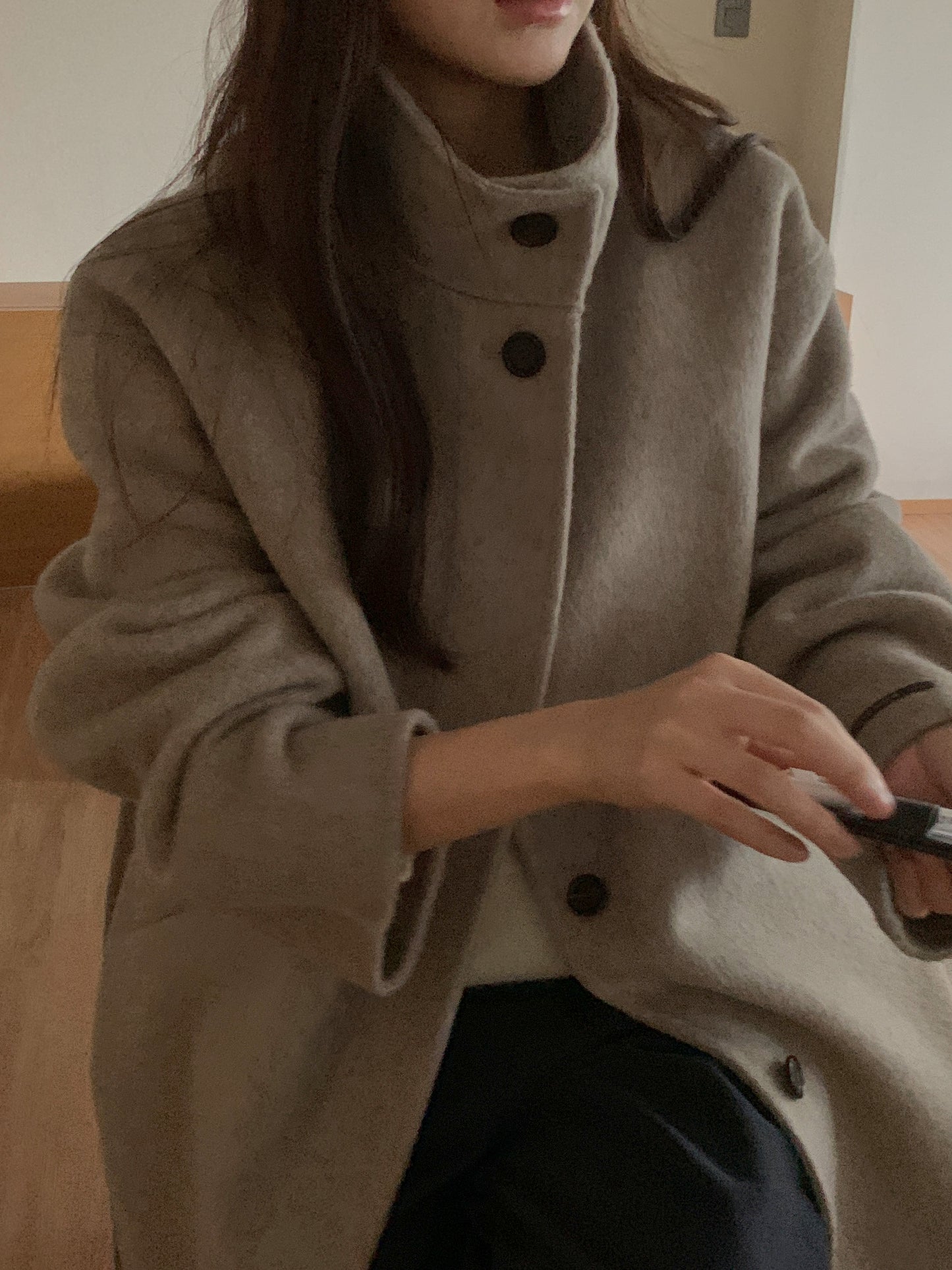 [PRE-ORDER] RUE HIGH NECK ALPACA BLEND HANDMADE COAT