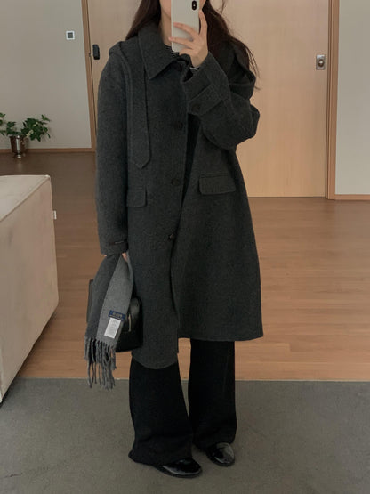 [PRE-ORDER] ÉTOILE HANDMADE WOOL COAT WITH DETACHABLE HOOD