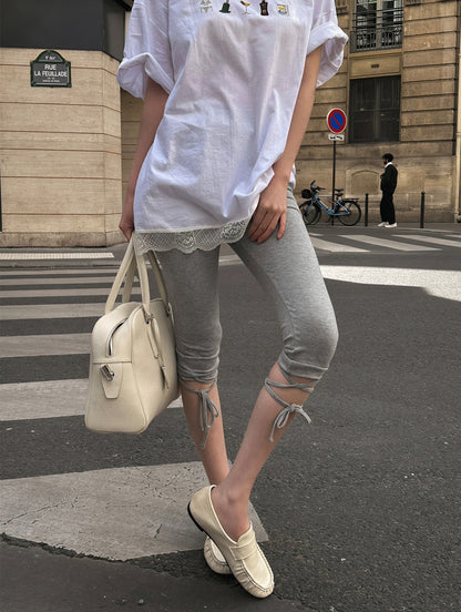 [PRE-ORDER] WRAP RIBBON CAPRI LEGGINGS