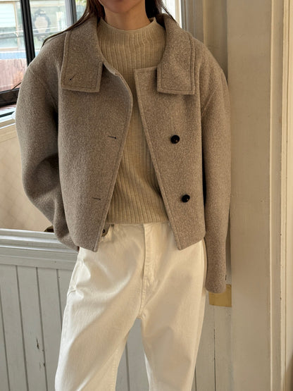 [PRE-ORDER] THE SCULPTED FUNNEL WOOL JACKET
