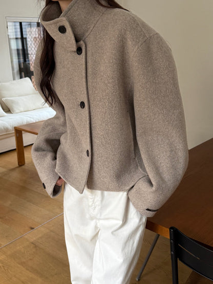 [PRE-ORDER] THE SCULPTED FUNNEL WOOL JACKET